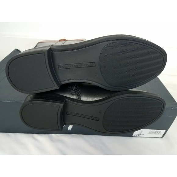 Tommy Hilfiger Sz. 5.5M Imina Leather Knee High Riding Boots Black/Brown NEW - Picture 9 of 10